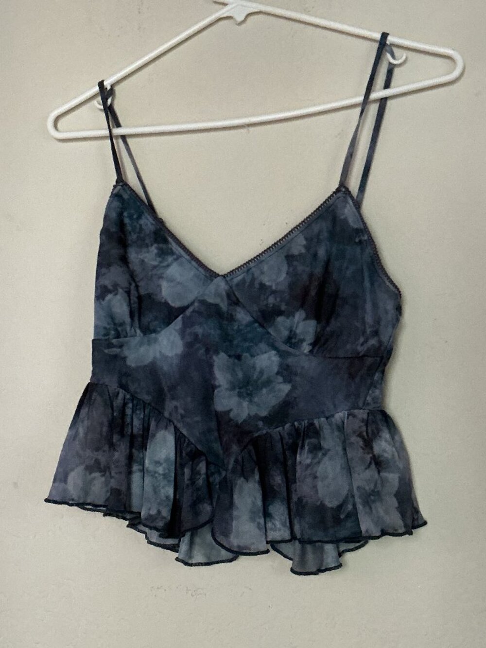 FULL TILT Ruffle Mesh Floral Print Womens Cami - Size Medium